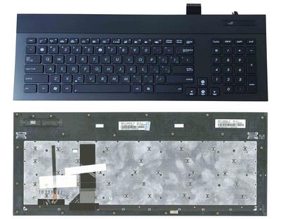 Клавиатура для ноутбука Asus (G74) с подсветкой (Light), Black, (Black Frame) RU (горизонтальный энтер)