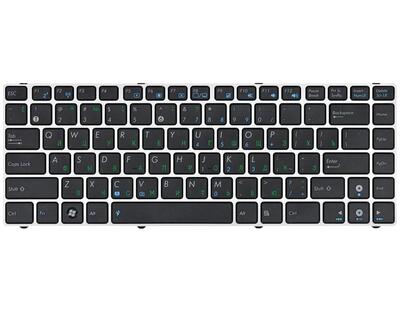 Клавиатура для ноутбука Asus (UL30, K42, K43, X42) Black, (Silver Frame) RU - фото 2