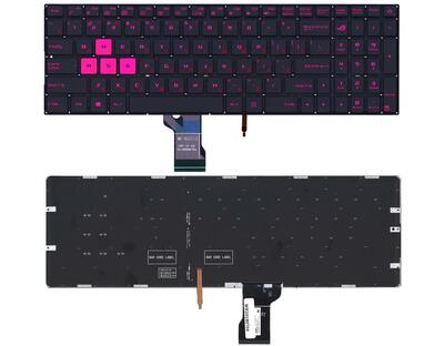 Клавиатура для ноутбука Asus ROG (GL502VM) с подсветкой (Light), Black, (No Frame) RU