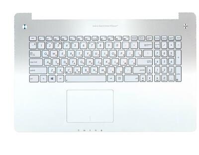 Клавиатура для ноутбука Asus (N750) Silver, с подсветкой (Light), (Silver TopCase), RU - фото 3