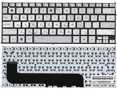 Клавиатура для ноутбука Asus Zenbook (UX21A, UX21E) Silver, (No Frame) RU
