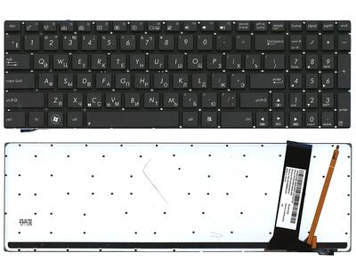Клавиатура для ноутбука Asus (N56, N56V) с подсветкой (Light), Black, (No Frame) RU