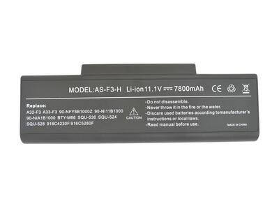 Усиленная аккумуляторная батарея для ноутбука Asus A32-F3 A9 11.1V Black 7800mAh OEM