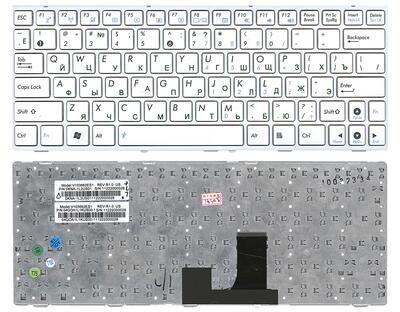 Клавиатура для ноутбука Asus EEE PC (1005HA, 1008HA) White, (White Frame) RU