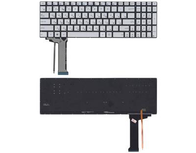 Клавиатура для ноутбука Asus (N551) с подсветкой (Light), Gray, (No Frame) RU