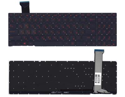 Клавиатура для ноутбука Asus ROG GL552 с красной подсветкой (Light Red), Black, (No Frame) RU