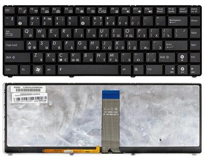 Клавиатура для ноутбука Asus U20, U20A, UL20, UL20A, UL20FT, Eee PC 1201, 1201HA, 1201K, 1201N, 1201NL, 1201T с подсветкой (Light), Black, (Black Frame) RU