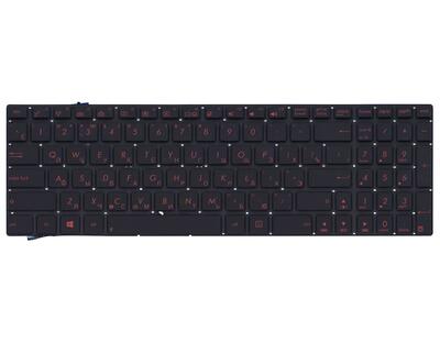 Клавиатура для ноутбука Asus (N56) с подсветкой (Light) Black, RU с красной подсветкой - фото 2