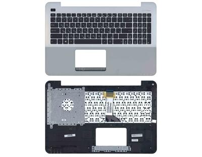 Клавиатура для ноутбука Asus (X555) Black, (Silver TopCase), RU