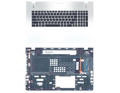 Клавиатура для ноутбука Asus (N76V) Black, с подсветкой (Light), (Silver TopCase), RU